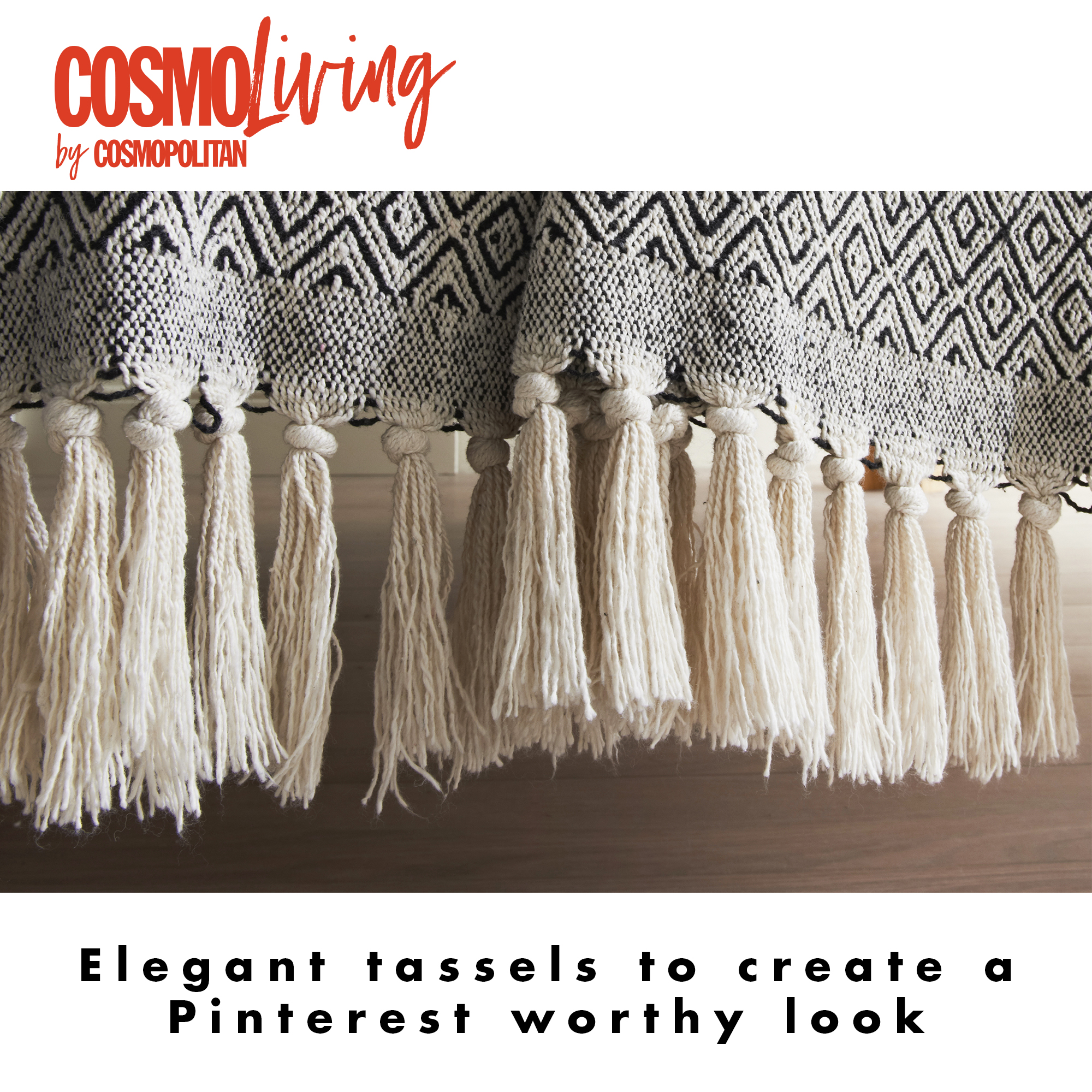 Cosmo Living by Cosmopolitan Tassel Duvet Set & Geometric Throw and Cushion Bundle - Image 7