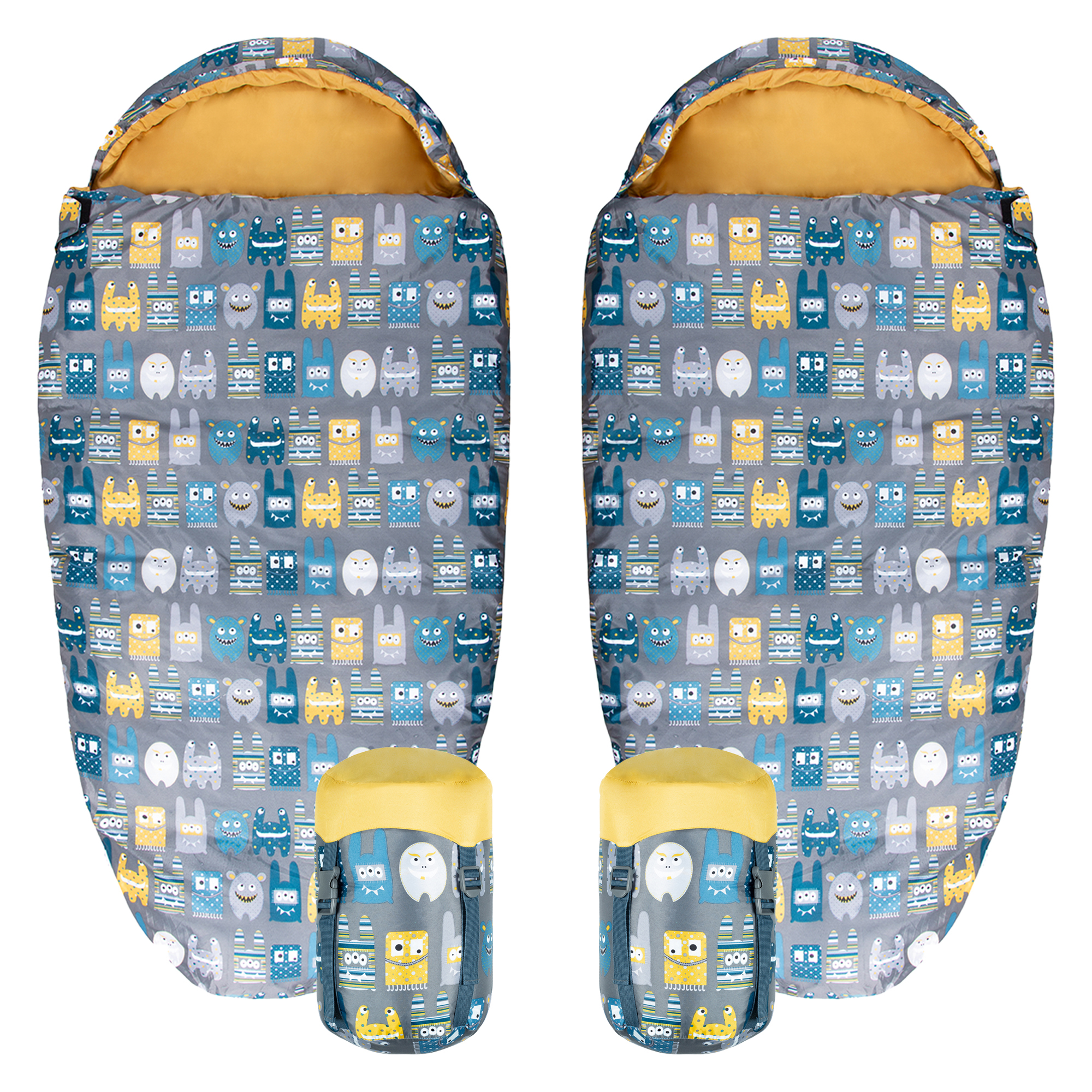 Silentnight Camping Collection Kids Sleeping Bag - Monster - 2 Pack