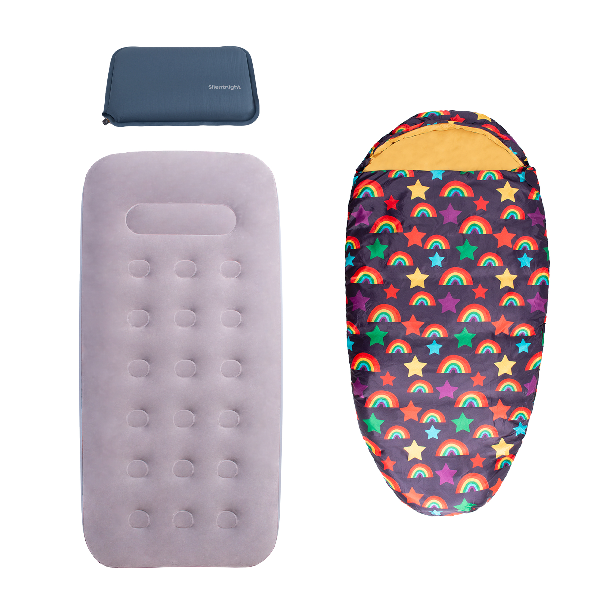 Silentnight Camping Collection Kids Bundle - Rainbow Print